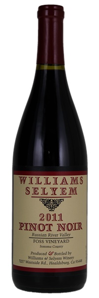 2011 Williams Selyem Foss Vineyard Pinot Noir, 750ml