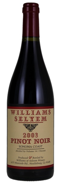 2003 Williams Selyem Sonoma Coast Pinot Noir, 750ml