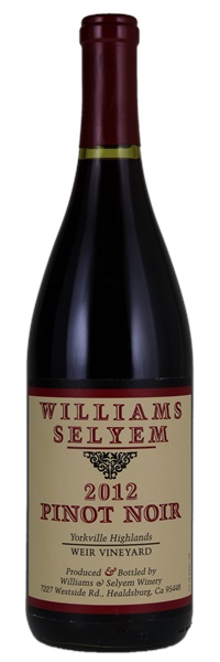 2012 Williams Selyem Weir Vineyard Pinot Noir, 750ml