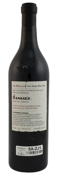 2007 Sanguis The Devil and The Deep Blue Sea, 750ml