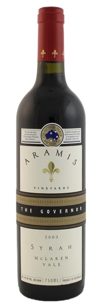 2003 Aramis Vineyards The Governor Syrah, 750ml