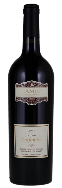 2011 Gamba Estate Vineyard Old Vine Zinfandel, 750ml