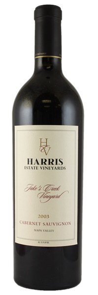 2003 Harris Estate Jake's Creek Vineyard Cabernet Sauvignon, 750ml