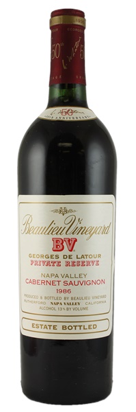 1986 Beaulieu Vineyard Georges de Latour Private Reserve Cabernet Sauvignon, 750ml
