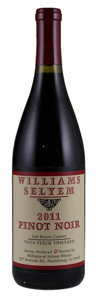 2011 Williams Selyem Vista Verde Vineyard Pinot Noir, 750ml