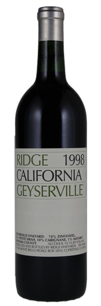 1998 Ridge Geyserville, 750ml