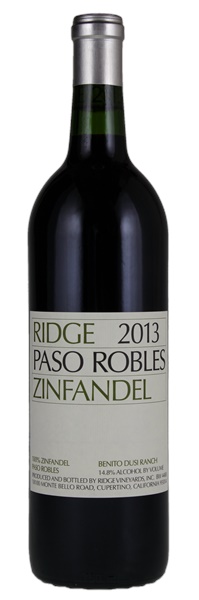 2013 Ridge Paso Robles Zinfandel, 750ml