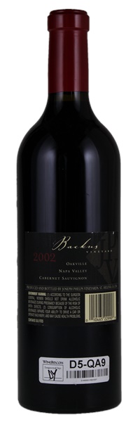 2002 Joseph Phelps Backus Vineyard Cabernet Sauvignon, 750ml