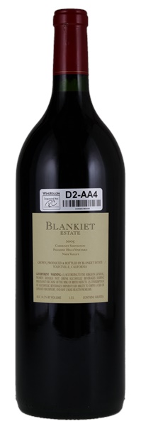 2005 Blankiet Estate Paradise Hills Vineyard Cabernet Sauvignon, 1.5ltr