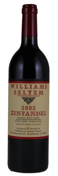 2002 Williams Selyem Forchini Vineyard Zinfandel, 750ml