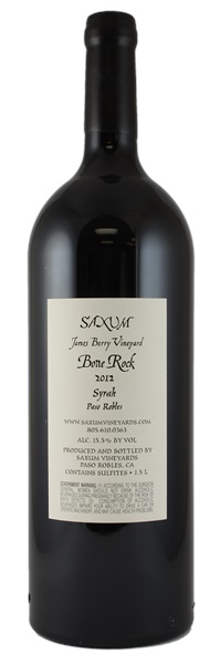 2012 Saxum James Berry Vineyard Bone Rock Syrah, 1.5ltr