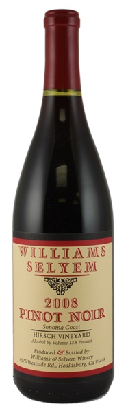 2008 Williams Selyem Hirsch Vineyard Pinot Noir, 750ml