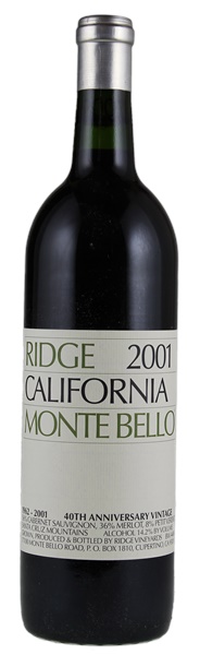 2001 Ridge Monte Bello, 750ml