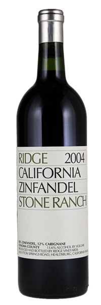 2004 Ridge Stone Ranch Zinfandel, 750ml
