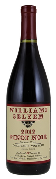 2012 Williams Selyem Coastlands Vineyard Pinot Noir, 750ml