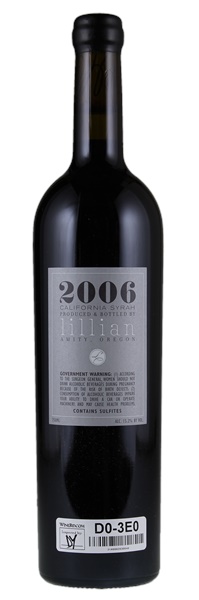 2006 Lillian Winery Blue Label Syrah, 750ml