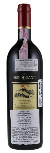2004 Biondi-Santi Tenuta Il Greppo Brunello di Montalcino Riserva, 750ml