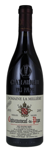 2003 Domaine La Milliere Chateauneuf-du-Pape Vieilles Vignes Cuvee Unique, 750ml