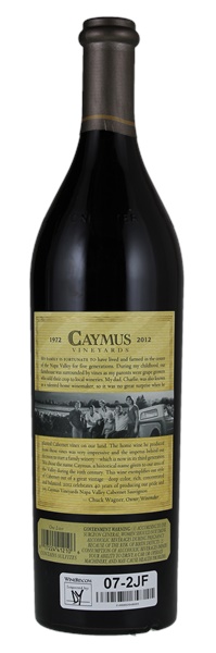 2012 Caymus 40th Anniversary Cabernet Sauvignon, 1.0ltr