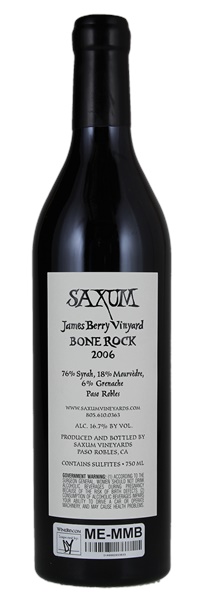 2006 Saxum James Berry Vineyard Bone Rock Syrah, 750ml
