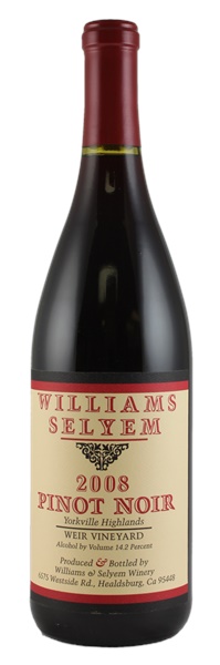 2008 Williams Selyem Weir Vineyard Pinot Noir, 750ml