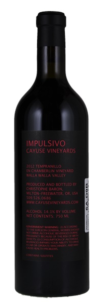 2012 Cayuse En Chamberlin Vineyard Impulsivo, 750ml