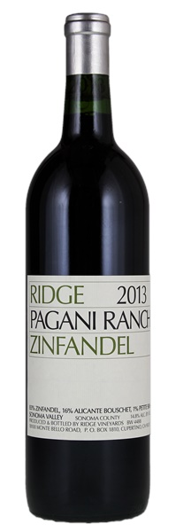2013 Ridge Pagani Ranch Zinfandel, 750ml