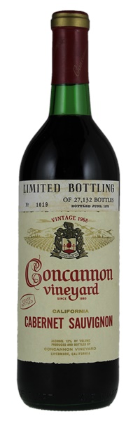 1968 Concannon Limited Bottling Cabernet Sauvignon, 750ml