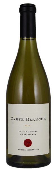 2010 Nicholas Allen Wines Carte Blanche Chardonnay, 750ml