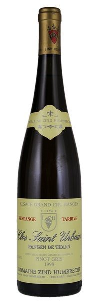 1998 Zind-Humbrecht Pinot Gris Rangen de Thann Clos St. Urbain Vendange Tardive, 750ml