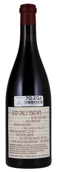 2012 Cayuse Armada Vineyard God Only Knows, 750ml