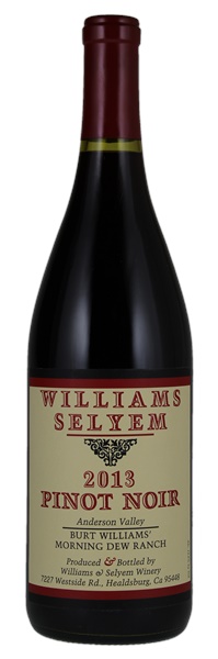 2013 Williams Selyem Burt Williams' Morning Dew Ranch Pinot Noir, 750ml