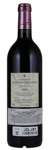 2002 Château La Mission Haut Brion, 750ml