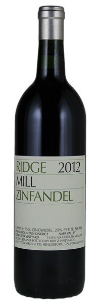2012 Ridge York Creek Vineyard Mill Zinfandel, 750ml