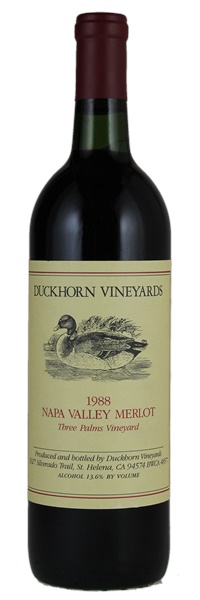 1988 Duckhorn Vineyards Three Palms Vineyard Merlot, 750ml