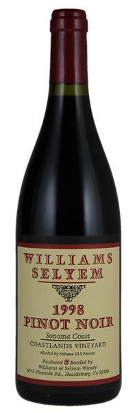 1998 Williams Selyem Coastlands Vineyard Pinot Noir, 750ml