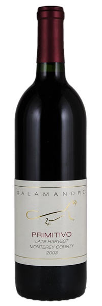 2003 Salamandre Wine Cellars Late Harvest Primitivo, 750ml