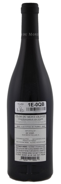 2012 Clos du Mont Olivet Chateauneuf du Pape Cuvee du Papet, 750ml