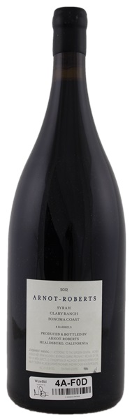 2012 Arnot-Roberts Clary Ranch Syrah, 1.5ltr