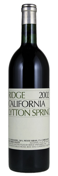 2002 Ridge Lytton Springs, 750ml