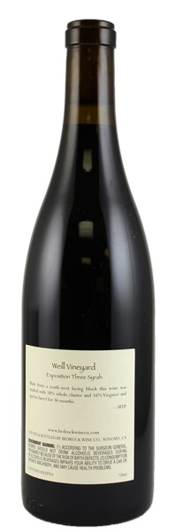 2011 Bedrock Wine Company Weill a Way Vineyard Syrah Exposition Three, 750ml