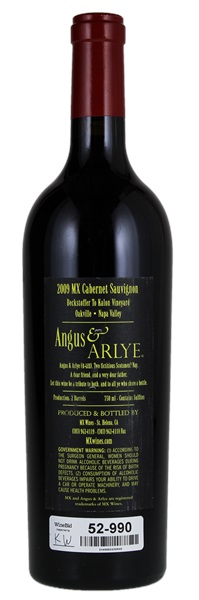 2009 MX Wines Angus & Arlye Beckstoffer To Kalon Cabernet Sauvignon, 750ml