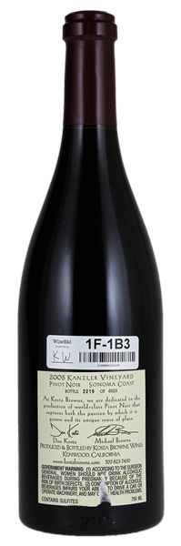 2005 Kosta Browne Kanzler Vineyard Pinot Noir, 750ml