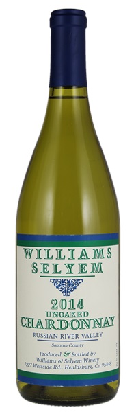 2014 Williams Selyem Unoaked Russian River Valley Chardonnay, 750ml