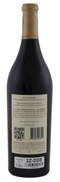2012 Kapcsandy Family Wines State Lane Vineyard Rapszodia, 750ml