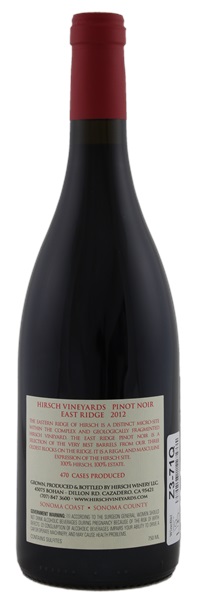 2012 Hirsch Vineyards East Ridge Pinot Noir, 750ml