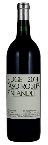 2014 Ridge Paso Robles Zinfandel, 750ml