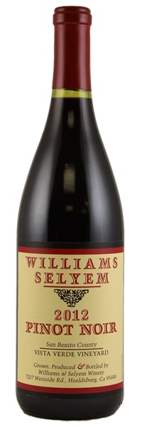 2012 Williams Selyem Vista Verde Vineyard Pinot Noir, 750ml