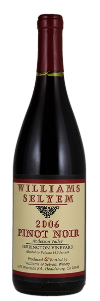 2006 Williams Selyem Ferrington Vineyard Pinot Noir, 750ml
