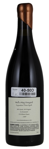 2012 Bedrock Wine Company Weill a Way Vineyard Syrah Exposition Three, 750ml